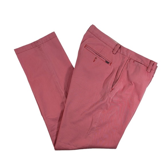 Polo Ralph Lauren Pants Mens 32x32 Pink Classic Fit Casual Flat Front Chino - Picture 2 of 9
